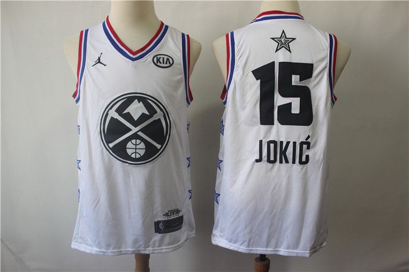 Men Denver Nuggets #15 Jokic White 2019 All Star NBA Jerseys->houston rockets->NBA Jersey